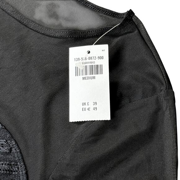 NWT‎ Abercrombie & Fitch Black Mesh Crepe Sweetheart Lace Bodysuit Whimsigoth M - Picture 5 of 9